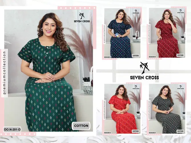 Night Wear Seven Cross Cotton 104 Nighty Gown Wholesale Price In Surat
